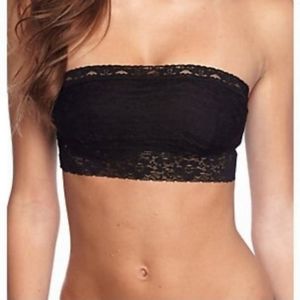 Free People Black Lace Scalloped Bralette - XS